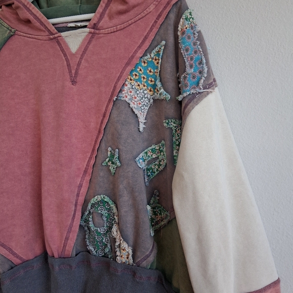 Oli & Hali Stars Patchwork Hoodie Mineral Wash L - Picture 6 of 15